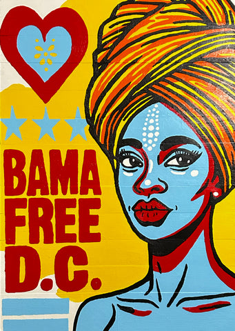 Bama Free D.C. No.2 - Original Acrylic Painting on Wood 30x40 by J-Bone - Heavyweight Art