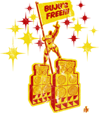 BUJU'S FREE! (TRI-BLEND UNISEX TEE)-Apparel-Heavyweight Art